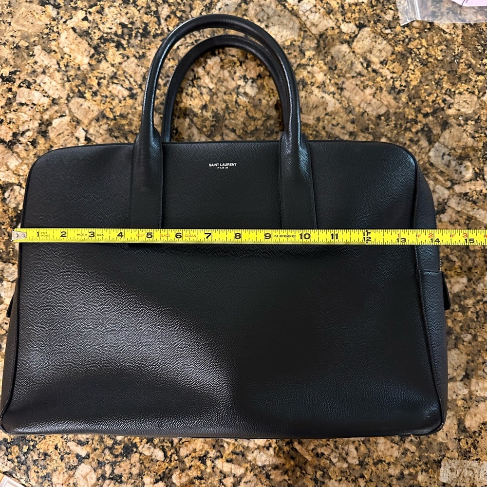 Saint Laurent black leather men’s briefcase. Wear with handle or cross body. - Picture 9 of 11